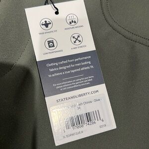 State and Liberty Olive Tech Chino dress pant